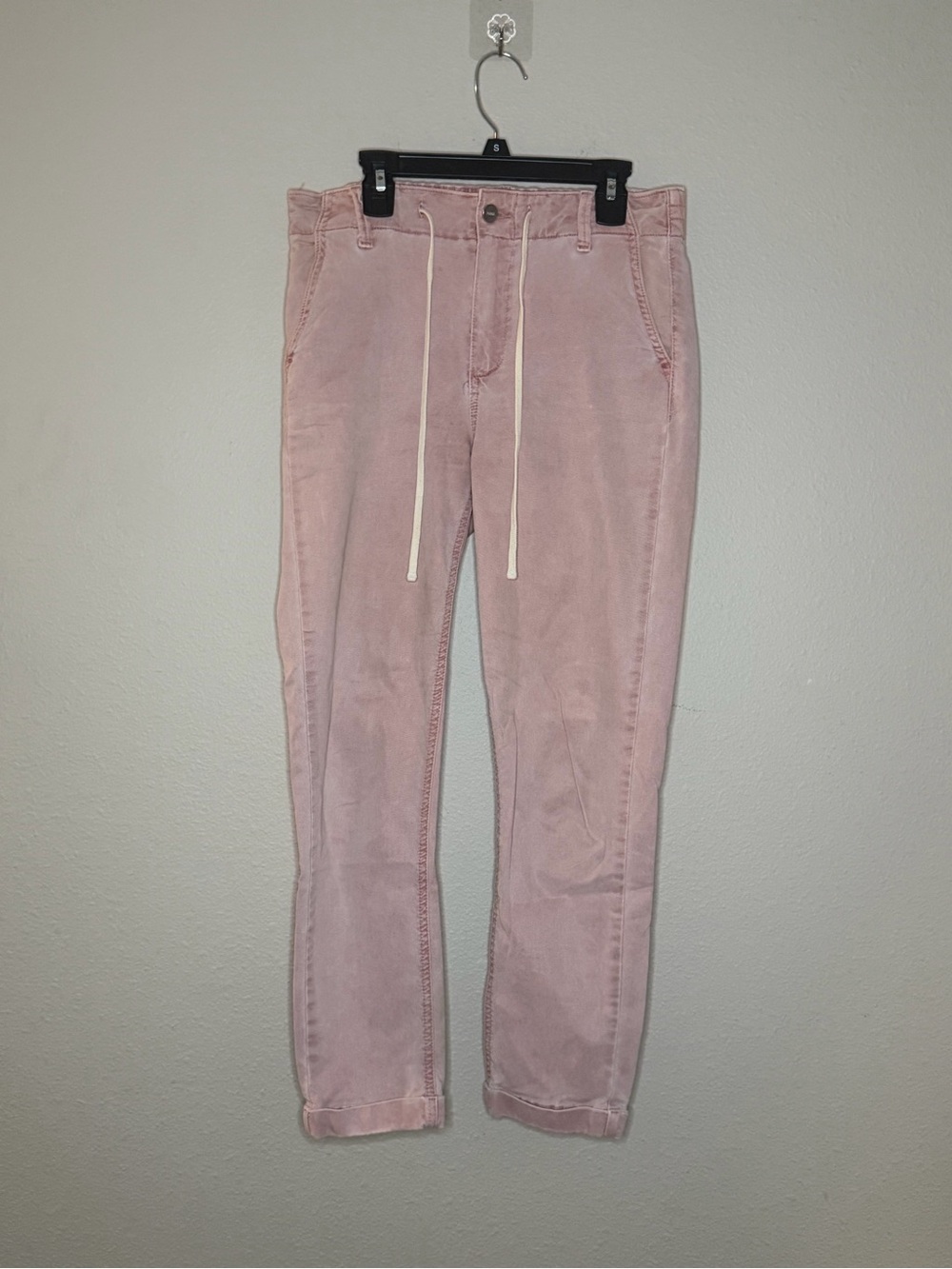 PAIGE Christy Drawstring Pants Size 25 Cuffed Muted Vintage Mauve